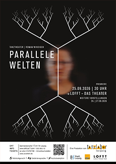 Mini Plakat von Parallele Welten mit Entscheidungsbaum und verschwommenen Gesichtern.